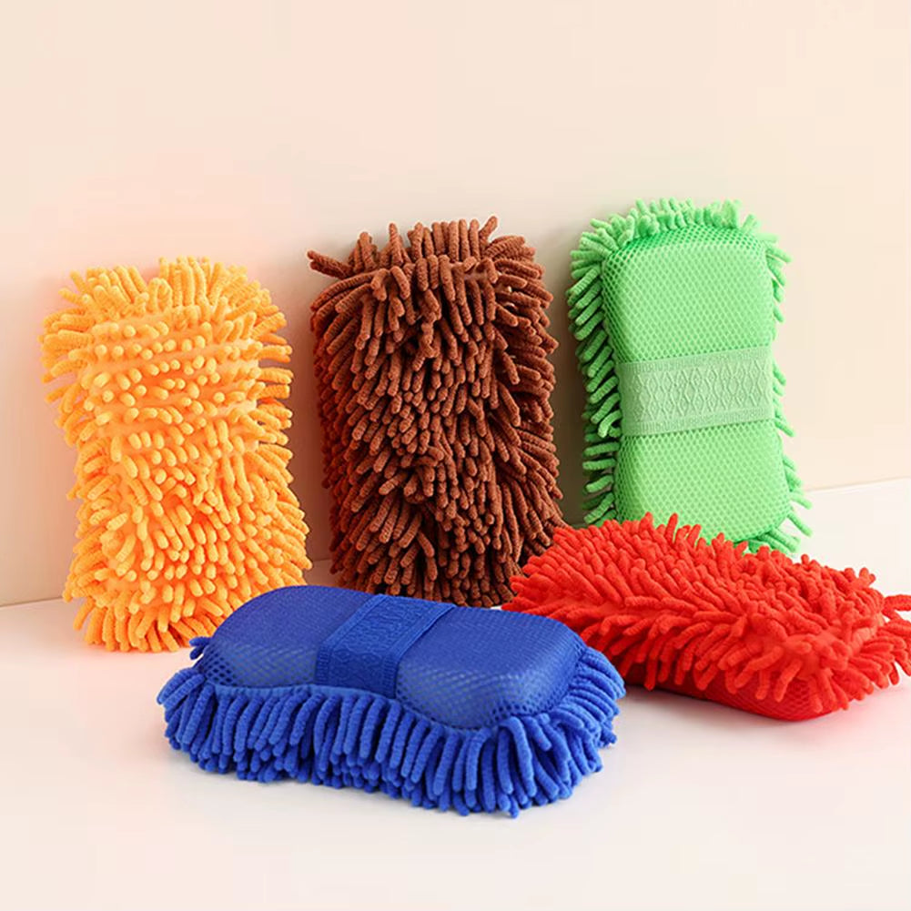 Chenille Car Wash Glove Microfiber Car Wash Sponge Care Washing Detailing Brush Pad Multifunction Glove Cleaning Tool