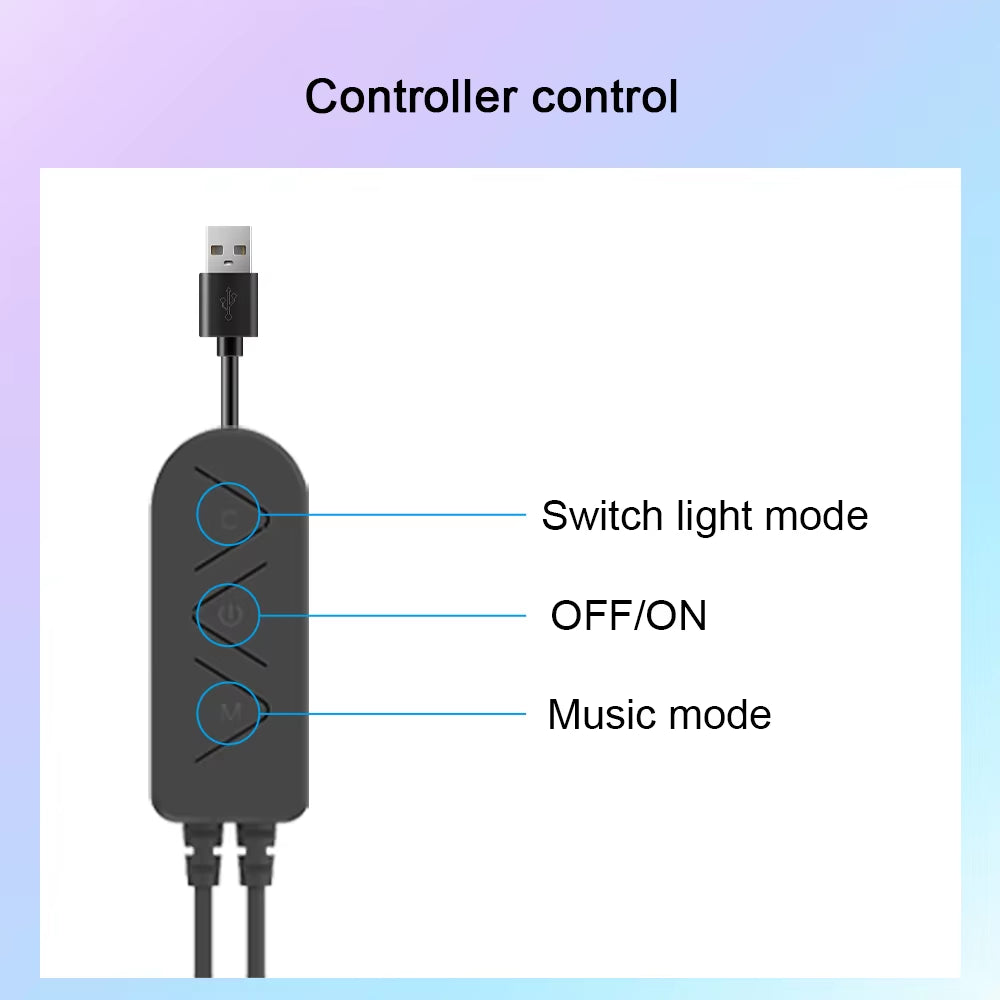 RGBIC Pickup Light Music Rhythm Lights Christmas Decoration LED Desktop Atmosphere Light Bar for Halloween Party