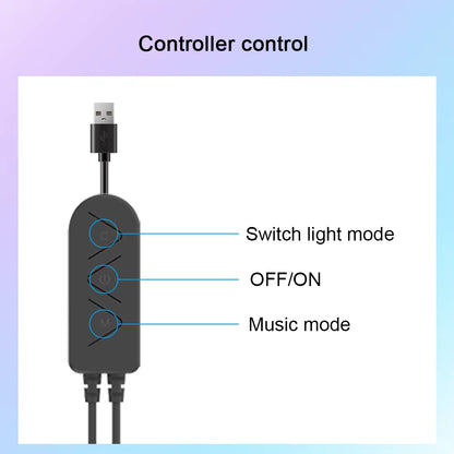 RGBIC Pickup Light Music Rhythm Lights Christmas Decoration LED Desktop Atmosphere Light Bar for Halloween Party