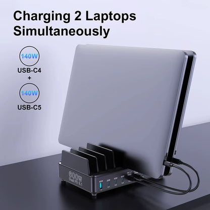 600W Multi USB Fast Charger 10-Port Gan PD 3.1 Charging Station Stand for Macbook Iphone 16 15 Ipad Samsung Tablet Laptop