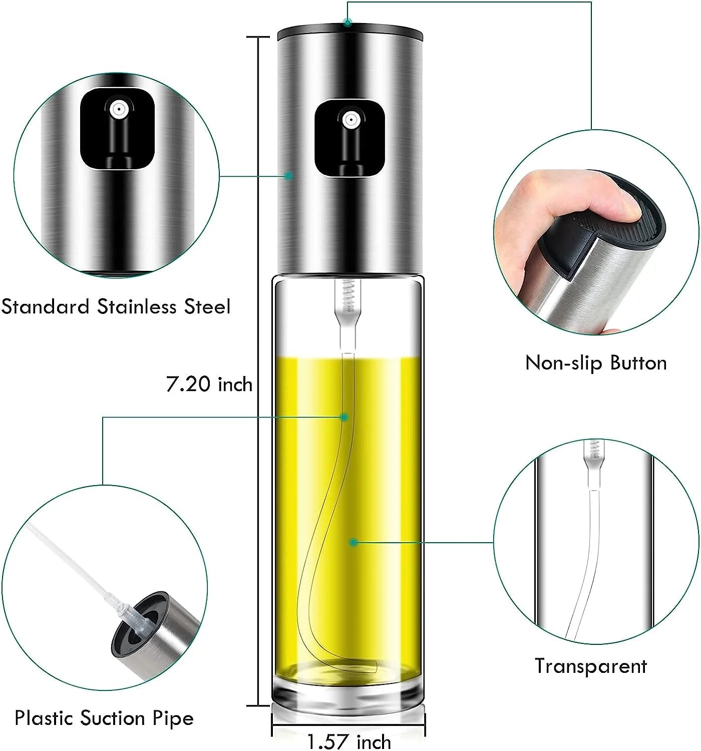 Oil Sprayer for Cooking, Olive Oil Sprayer Mister, 100Ml Olive Oil Spray Bottle, Olive Oil Spray for Salad, BBQ, Kitchen Baking, Roasting