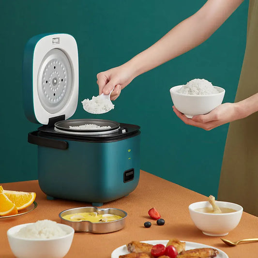 2022 New in Mini Electric Rice Cooker Intelligent Automatic Household Kitchen Cooker 1-2 People Small Food Warmer Steamer 1.2L