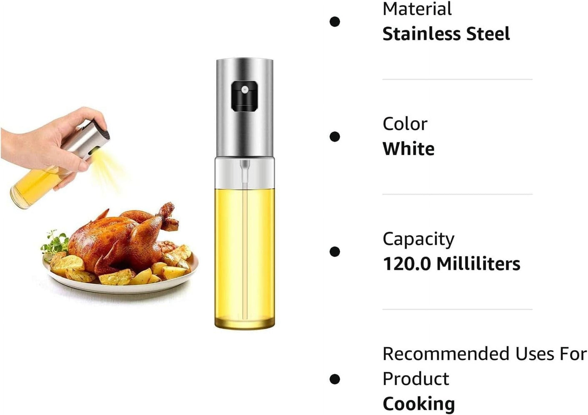 Oil Sprayer for Cooking, Olive Oil Sprayer Mister, 100Ml Olive Oil Spray Bottle, Olive Oil Spray for Salad, BBQ, Kitchen Baking, Roasting
