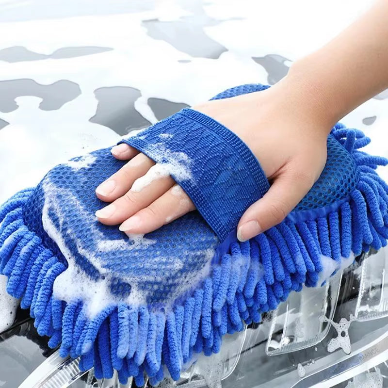 Chenille Car Wash Glove Microfiber Car Wash Sponge Care Washing Detailing Brush Pad Multifunction Glove Cleaning Tool