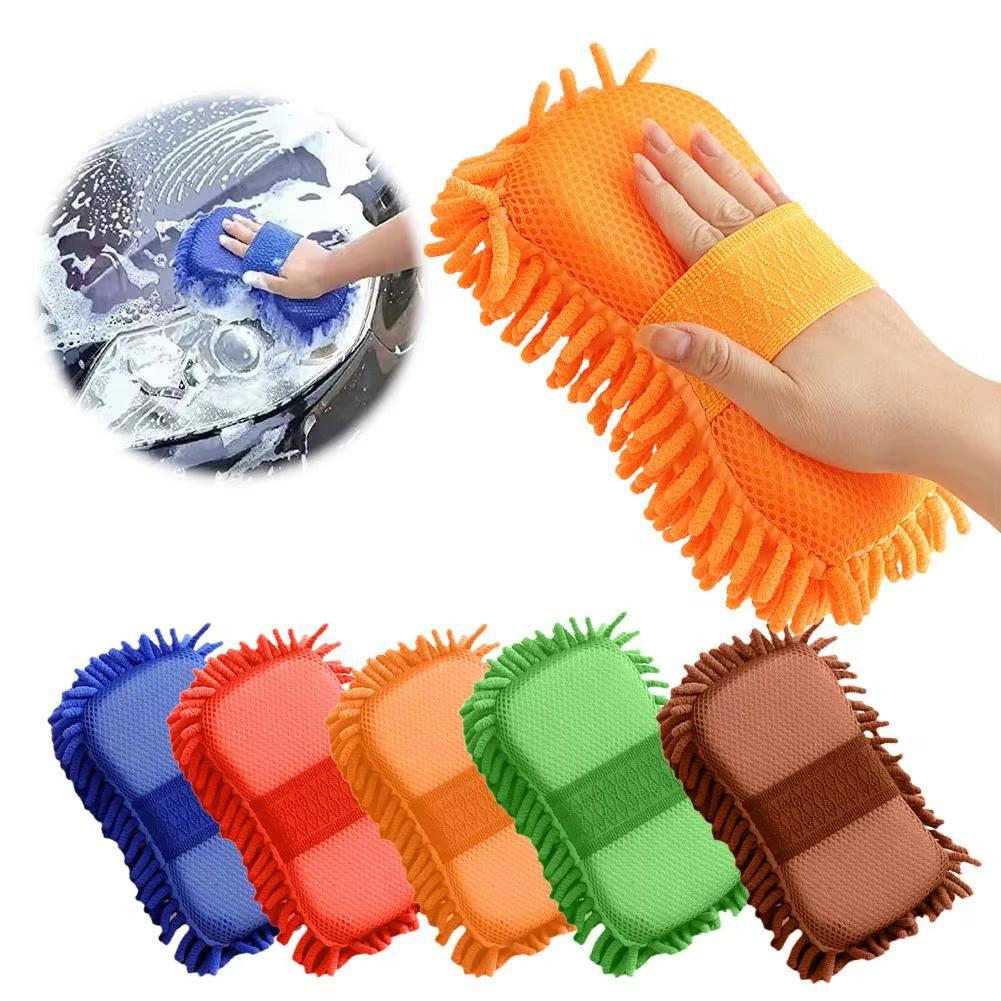 Chenille Car Wash Glove Microfiber Car Wash Sponge Care Washing Detailing Brush Pad Multifunction Glove Cleaning Tool