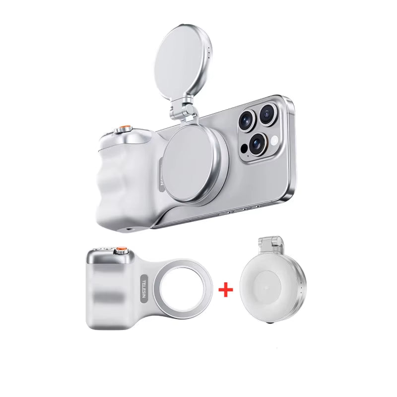 TELESIN Magnetic Phone Camera Shoot Hand Grip Phone Holder Shooting Aid Remote Control Handle for Iphone HUAWEI SAMSUNG Phone