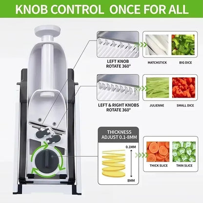 1Pc Manual Slicer Multifunction Adjustable Vegetable Food Household Chopper and Potato Grinder Veggie Chopper Kitchen Tools