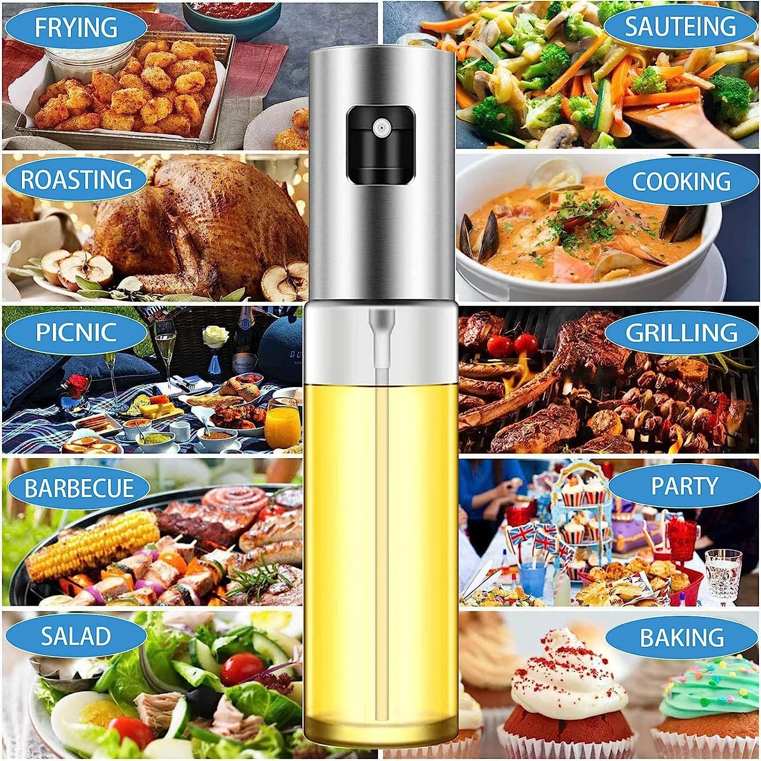 Oil Sprayer for Cooking, Olive Oil Sprayer Mister, 100Ml Olive Oil Spray Bottle, Olive Oil Spray for Salad, BBQ, Kitchen Baking, Roasting