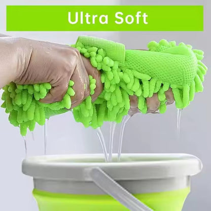 Chenille Car Wash Glove Microfiber Car Wash Sponge Care Washing Detailing Brush Pad Multifunction Glove Cleaning Tool
