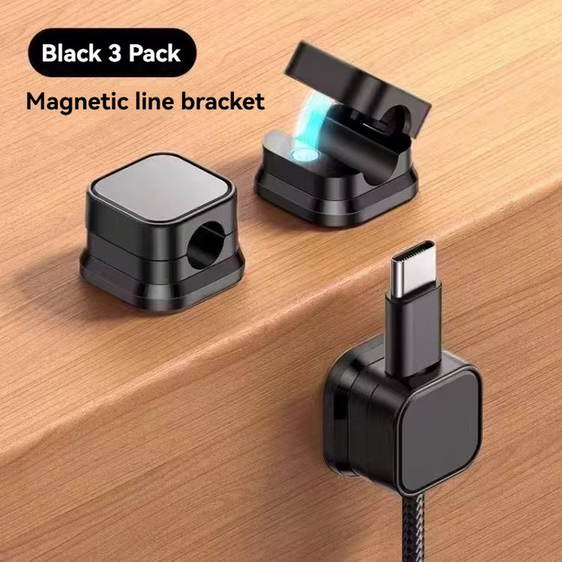 Magnetic Cable Organizer, Desktop Wall-Mounted Mobile Phone Data Cable Charging Storage Fixator, Cable Routing Clip, Plug Hook