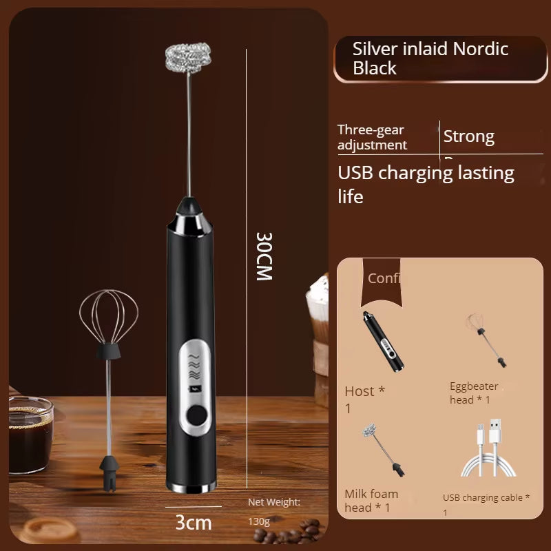 Wireless Electric Milk Frother Whisk Egg Beater USB Rechargeable Handheld Coffee Blender Milk Shaker Mixer Foamer Food Blender