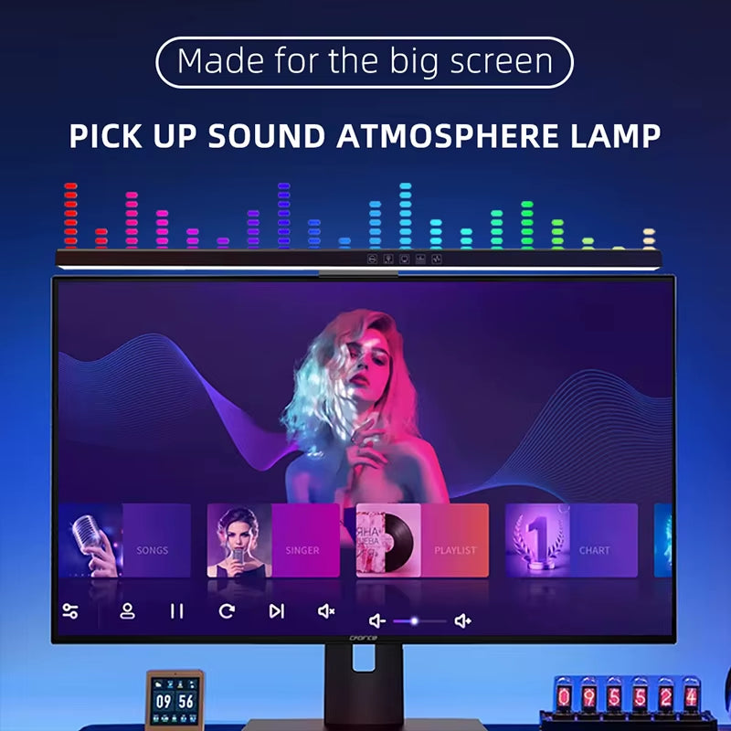 Computer Monitor Light Bar RGB Music Rhythm Screen Hanging Lights Dimming Desk Lamp Reading Gaming Table Lighting