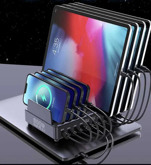 600W Multi USB GaN Fast Charging Station 10 Port